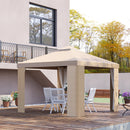 Gazebo da Giardino 3x3m con Zanzariera in Metallo Cachi