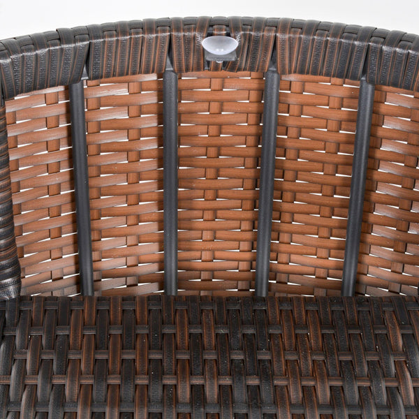 prezzo Set aus Couchtisch und 2 Gartenstühlen mit Kissen aus braunem Rattan