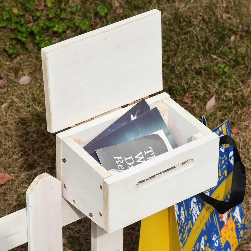 Casetta per Bambini 110x107x140 cm con Finestre Staccionata e Panca in Legno