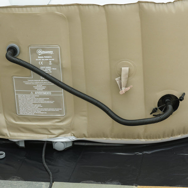 online Außenheizung Hydromassage-Pool 4 Sitzplätze 100 Düsen 150 x 150 x 65 cm Weiß und Braun