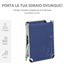 Lettino Prendisole Pieghevole da Giardino 60x170x76 cm in Alluminio e Textilene Blu