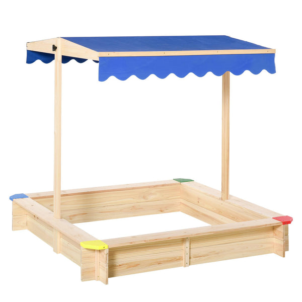 prezzo Outdoor-Sandkasten mit Sonnendach 120 x 120 x 120 cm in Blue Wood