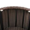 Tavolino da Giardino Ø51x42 cm in Rattna Ripiano in Vetro Marrone