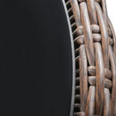 Tavolino da Giardino Ø51x42 cm in Rattna Ripiano in Vetro Marrone