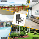 Sedia a Dondolo con Braccioli 66x88x98 cm in Rattan Marrone