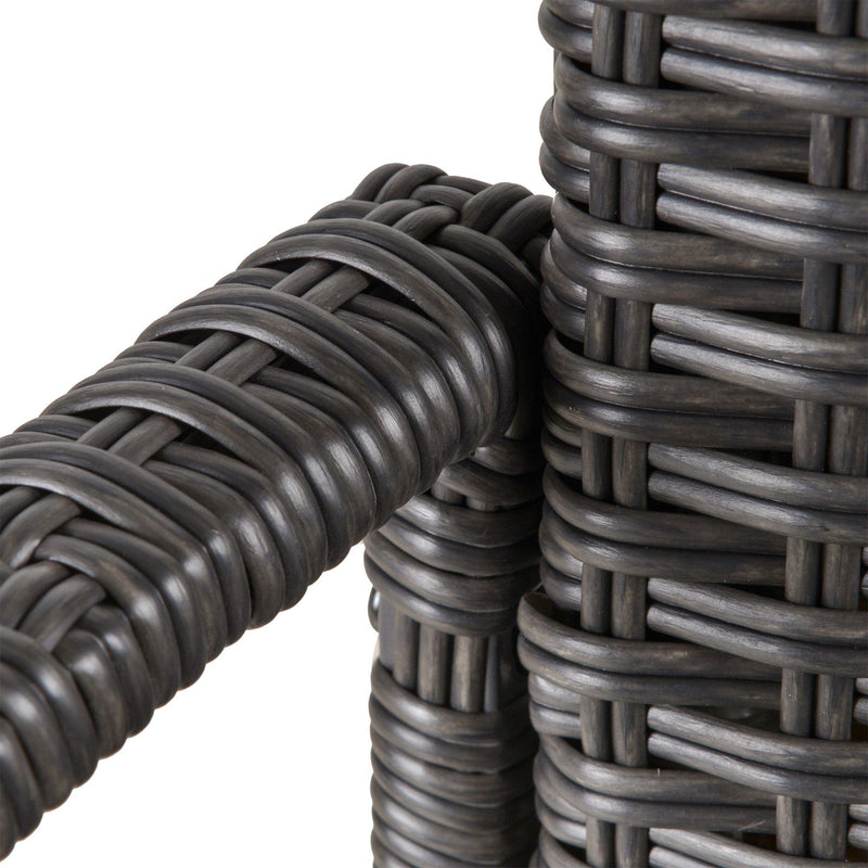 Sedia a Dondolo con Braccioli 66x88x98 cm in Rattan Marrone