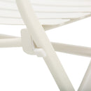 Set Tavolino e 2 Sedie Pieghevoli da Giardino in Acciaio Bianco