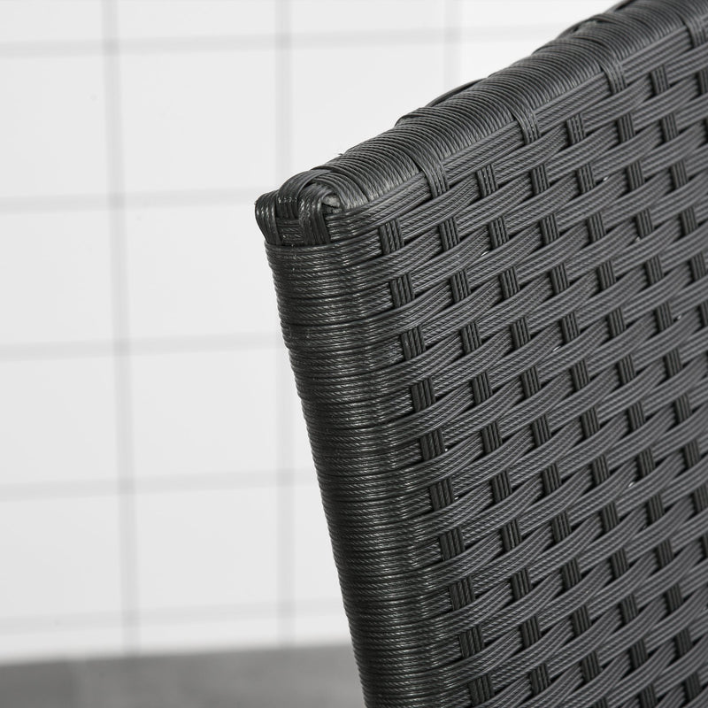 Lettino Prendisole da Giardino 192x74x55 cm con Ruote in Alluminio e Rattan Nero