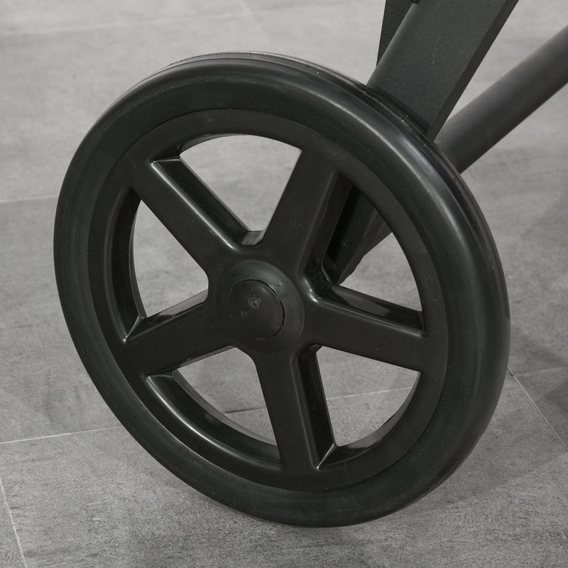 Lettino Prendisole da Giardino 192x74x55 cm con Ruote in Alluminio e Rattan Nero