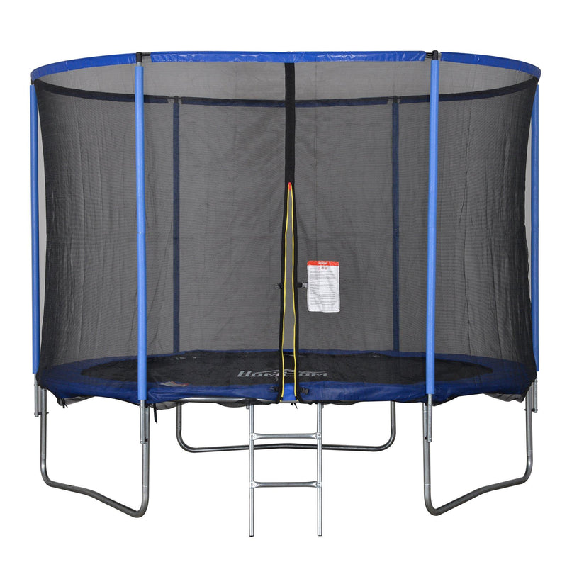 Trampolino Tappeto Elastico Ø305x248 cm con Rete e Bordo Imbottito Blu e Nero
