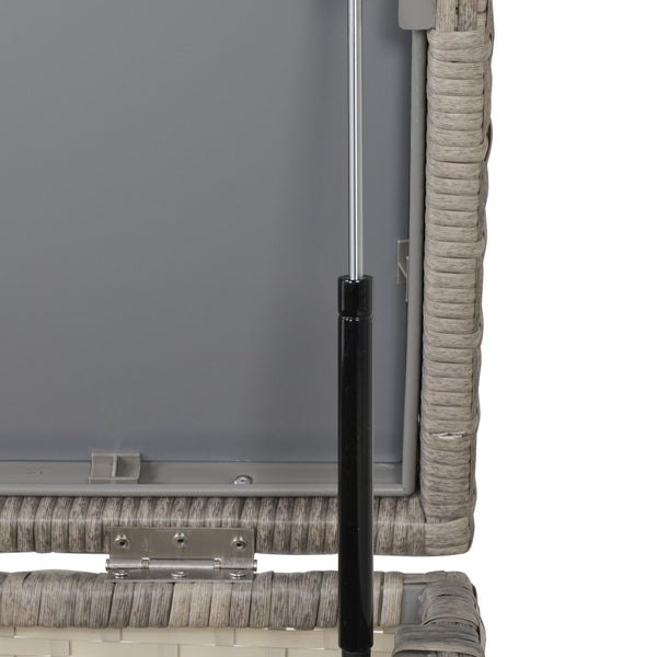 Gartenset 2 Ecksofas Container und Couchtisch aus grauem Rattan prezzo