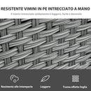 Set da Giardino Divano 2 Poltrone 2 Sgabelli e Tavolo in Rattan Grigio