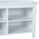 Mobile Ingresso con Appendiabiti Specchio e Scarpiera in Legno Bianco 80x40x170 cm 