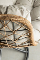 Poltrona Girevole da Esterno con Cuscini 72x83x90h cm in Acciaio e Fibra Sintetica Azores Antracite  