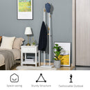 Appendiabiti da Terra 34x30x183 cm in Metallo Bianco e Bambù