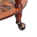 Portabottiglie Bar a Forma di Mappamondo Ø61x93 cm in Legno con Ruote