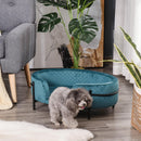 Divano per Cani e Gatti Imbottito 70x50,5x25,5 cm in Velluto Verde Petrolio