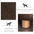 Divano per Cani e Gatti Imbottito 73x53x21 cm in Similpelle Marrone