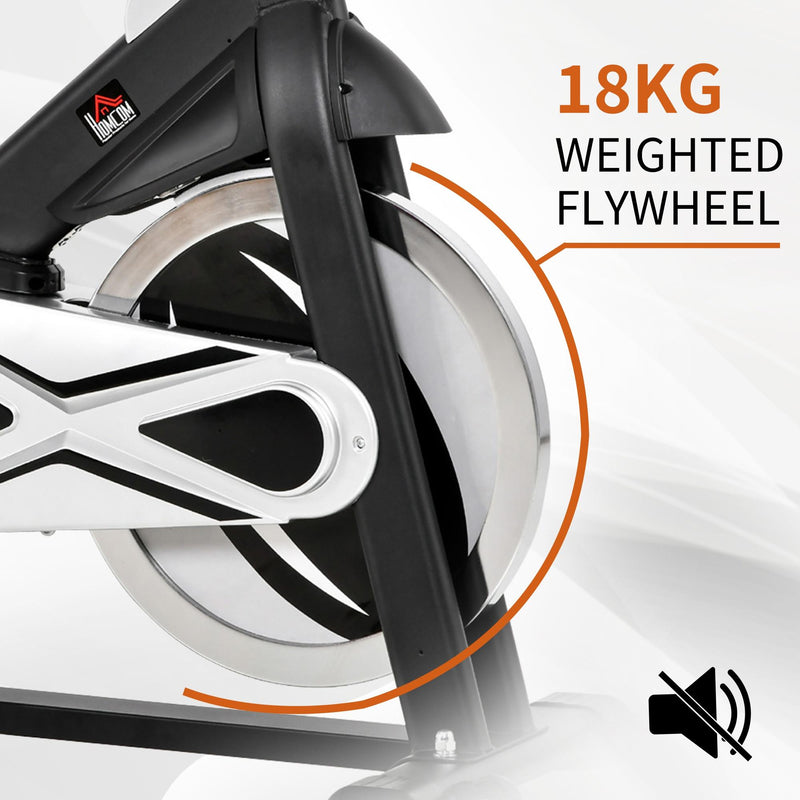 Cyclette Spin Bike Volano 18 Kg con Schermo LCD Nera