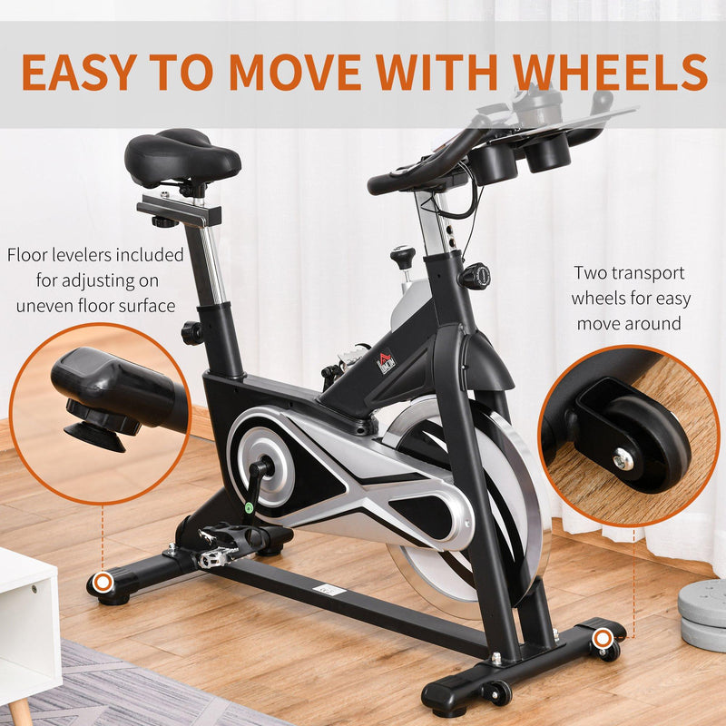 Cyclette Spin Bike Volano 18 Kg con Schermo LCD Nera