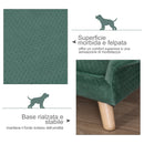 Divano per Cani e Gatti Imbottito 73x58x37 cm in Velluto Verde Chiaro
