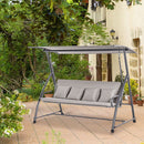 Dondolo 3 Posti da Giardino 218x120x168 cm in Acciaio Marrone