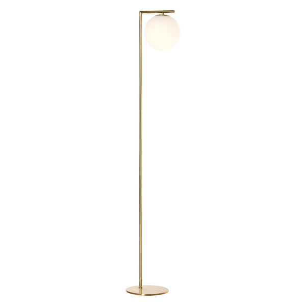 acquista Stehlampe mit Lampenschirm 30x26x160 cm E27 in Metall und Gold und weißem Glas