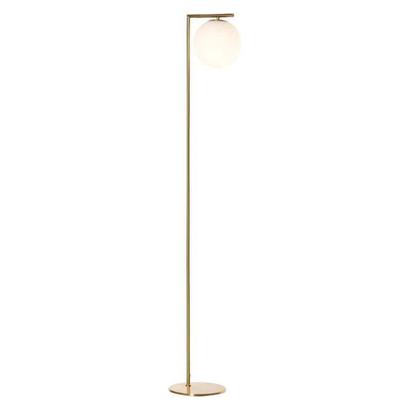 Lampada da Terra con Paralume 30x26x160 cm E27 in Metallo e Vetro Oro e Bianco