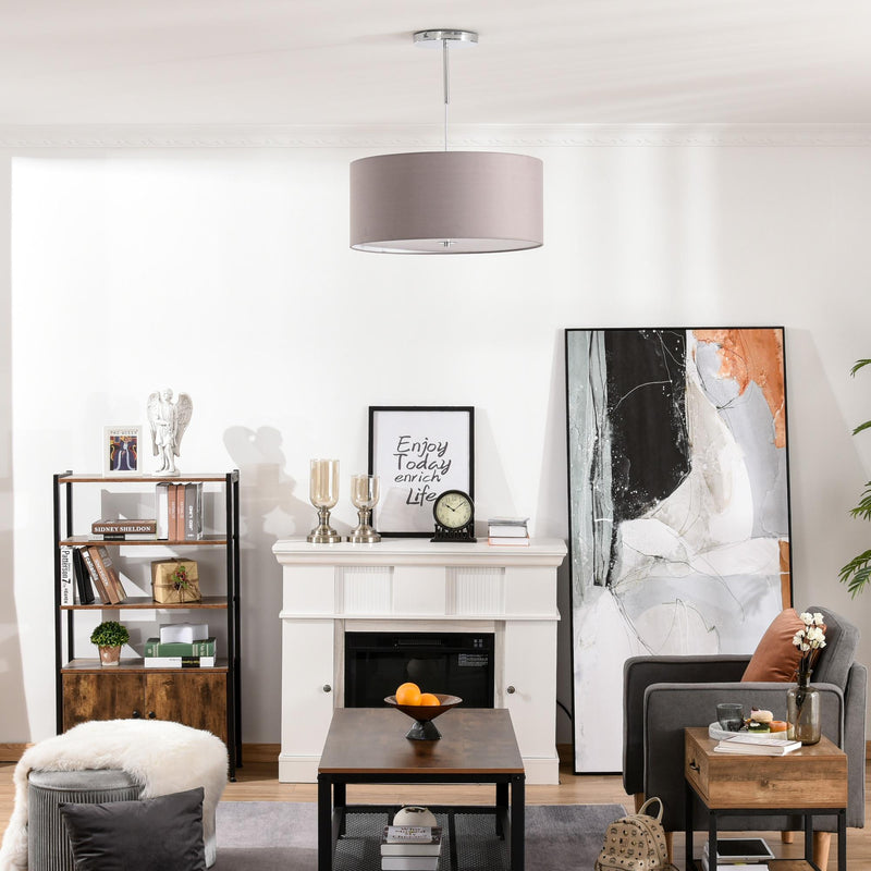 Lampadario a Sospensione con LED Dimmerabili 3 Colori 59x59x44 cm 36W Grigio Chiaro