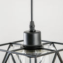 Lampadario Stile Geometrico 16x16x120 cm E27 in Metallo Nero