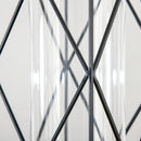 Lampadario Stile Geometrico 16x16x120 cm E27 in Metallo Nero