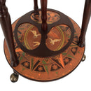 Portabottiglie Bar a Forma di Mappamondo Ø47x90 cm in Legno con Ruote