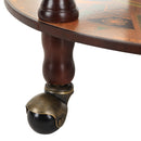 Portabottiglie Bar a Forma di Mappamondo Ø47x90 cm in Legno con Ruote