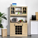 Mobile Credenza Alta da Cucina 106x48x180 cm in Legno Rovere