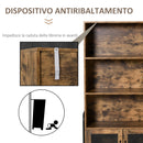 Libreria 3 Ripiani e 2 Ante 81x40x160 cm in Legno e Metallo Marrone e Nero