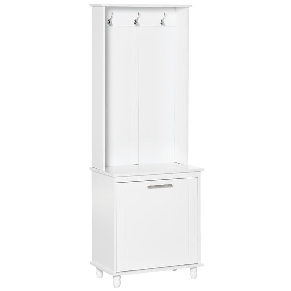 sconto Flurmöbel mit Garderobe 60 x 35 x 169 cm aus weißem MDF-Holz