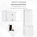 Mobile per Ingresso con Appendiabiti 60x35x169 cm in Legno MDF Bianco