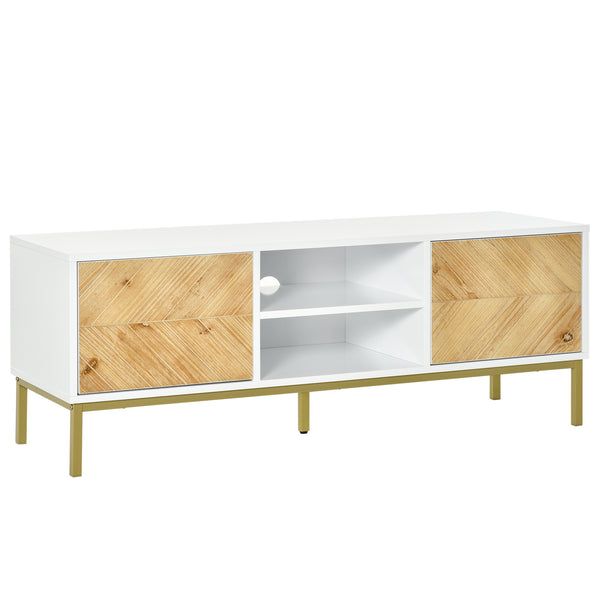 TV-Schrank 2 Türen und Mittelfach 120 x 40 x 44,6 cm in Weiß und Goldholz acquista