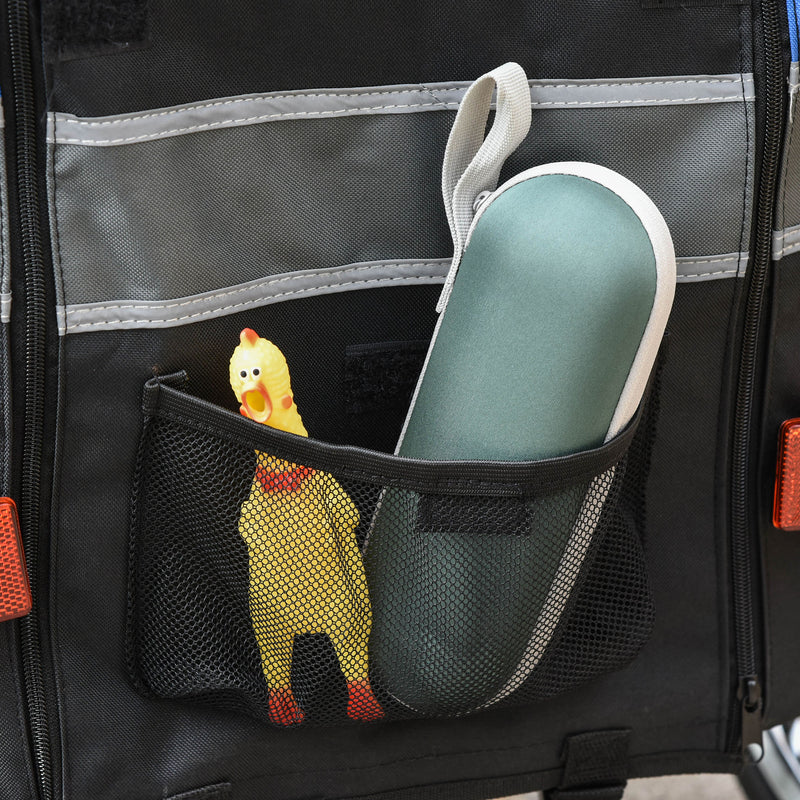 Carrellino Rimorchio per Cani da Bicicletta 130x58x94 cm in Metallo e Tessuto Oxford Blu