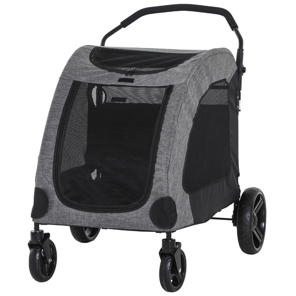 acquista Kinderwagen für mittelgroße Hunde 98 x 82 x 110 cm aus Aluminium und grauem Oxford-Stoff