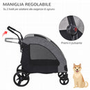 Passeggino per Cani Taglia Medio Grande 98x82x110 cm in Alluminio e Tessuto Oxford Grigio
