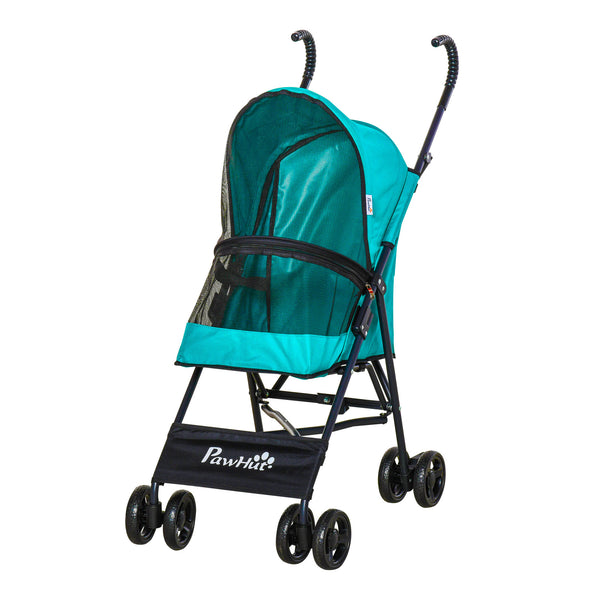 Zusammenklappbarer Kinderwagen für kleine Hunde 65 x 42 x 94 cm aus Stahl und grünem Oxford-Stoff online
