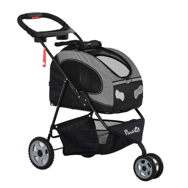 Faltbarer Kinderwagen für Hunde und Katzen 100 x 45 x 92 cm mit abnehmbarer Tragetasche Schwarz und Grau acquista