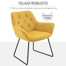 Poltroncina Imbottita 70x66,5x82 cm in Tessuto Effetto Velluto Giallo