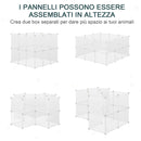 Gabbia per Conigli Roditori 105x105x45 cm in Metallo e Polipropilene Bianco