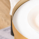 Set 2 Tavolini Impilabili con Bordo Alto in Metallo e MDF Oro