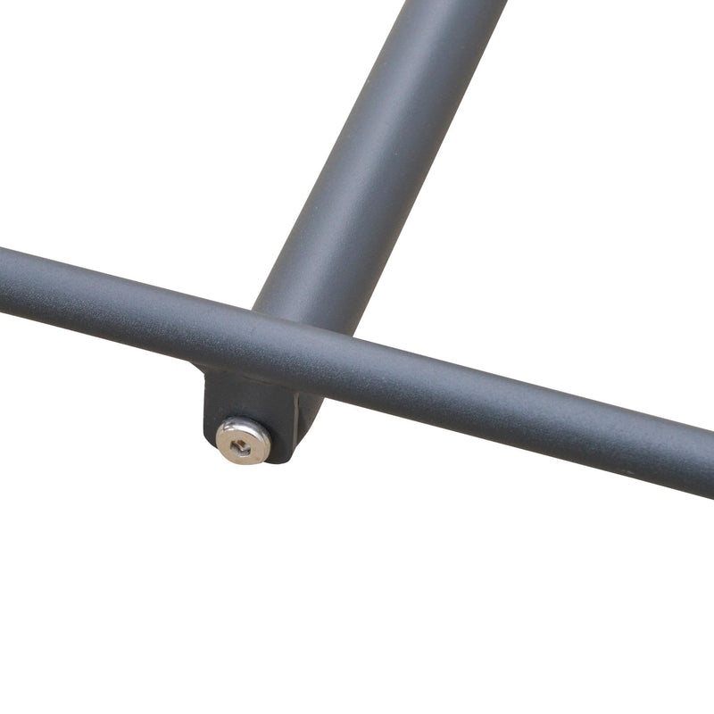 Set Salotto da Giardino Divano 2 Poltrone e Tavolino in Metallo e Textilene Grigio