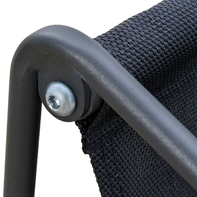 Set Salotto da Giardino Divano 2 Poltrone e Tavolino in Metallo e Textilene Grigio