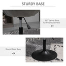 Sgabello Imbottito 66x60x82-94 cm in Poliestere Effetto Velluto Grigio