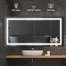 Specchio per Bagno da Parete  120x60x4 cm con LED e Interruttore Touch